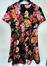 Dolce & Gabbana Girls Size 12+ Winter Flower Themed Black Dress: NWT $645
