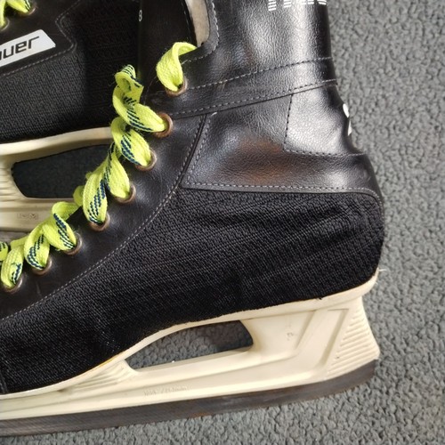 Vintage Bauer Ice Skates Size 8? Black Triumph 22 Hockey Blade Leather ICM - Picture 10 of 17
