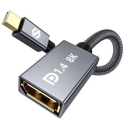 8K Mini DisplayPort to DisplayPort 1.4 Adapter, 8K@60Hz, 4K@144Hz, HDR, G-Sync,