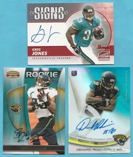 JAGUARS AUTO LOT OF 3 CERTIFIED AUTO AUTOGRAPH CARDS JENNINGS ROBINSON JONES