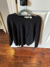 Inhabit Black Cashmere Knit Front Slit Asymme...