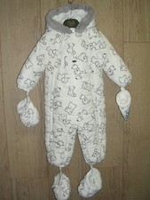 Mayoral Boys Ivory Teddy Fleece Lined Snow Pram Suit Snowsuit Age 6-9 Months