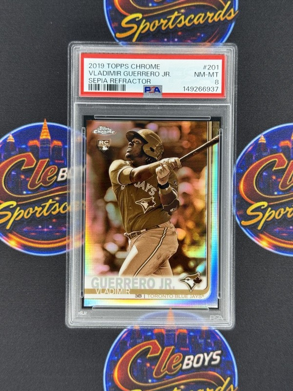 Vladimir Guerrero Jr. 2019 Topps Chrome Sepia Refractor Rookie PSA 8