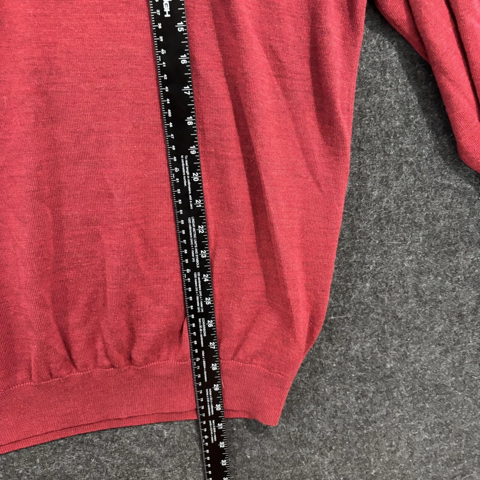 Cutter & Buck Sweater Men's XXL Tall Red Merino Wool Blend Quarter Zip Pullover - Image 4 of 4