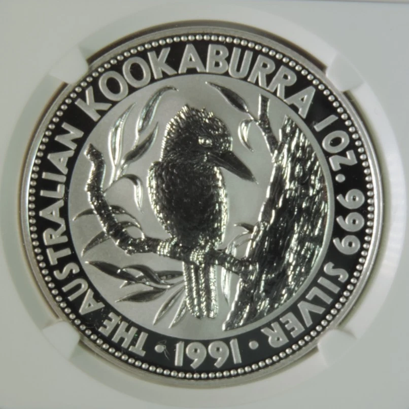 1991 Australia Kookaburra 1oz .999 Silver $5 Coin KM-138 NGC MS69 - Image 3 of 4