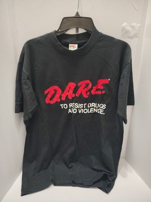 Vintage DARE Shirt Mens Large Black Single Stitch 80s 90s T Shirt Hanes L Large