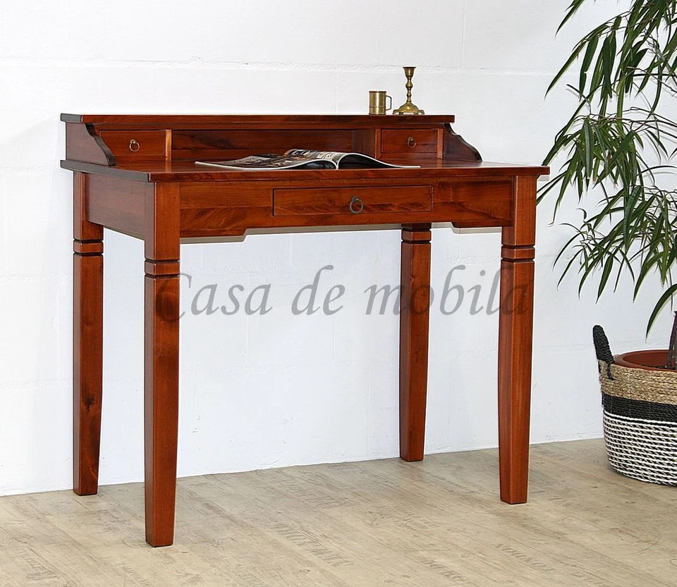 Schreibtisch Sekretär DECOR 100x91x57cm Pappel massiv kirschfarben lackiert - Bild 3 von 4