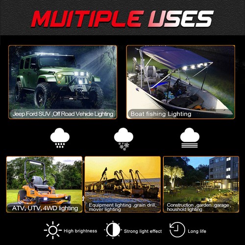 LED Work Light Bar Flood Spot Lights Driving Lamp Offroad Car Truck ATV SUV 12V - Picture 94 of 321