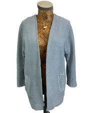 Yaya Coatigan Cardigan Jacket 36 8 Sky Blue Textured Dolman Sleeves Open Front