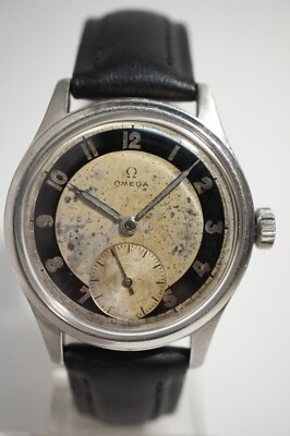 SEHR SELTENER OMEGA SUVERAN STAHL, 2-TÖNIGES ZIFFERBLATT, KALIBER 30T2, 1948