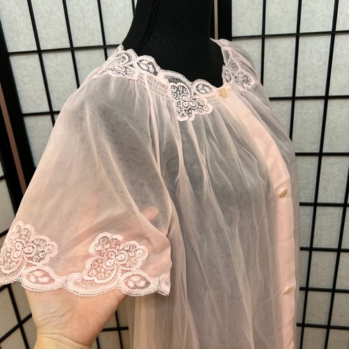 Vtg Lorraine Lingerie Nightgown Button Front Lace Satin Cottage Grandma Core Sm - Picture 2 of 14