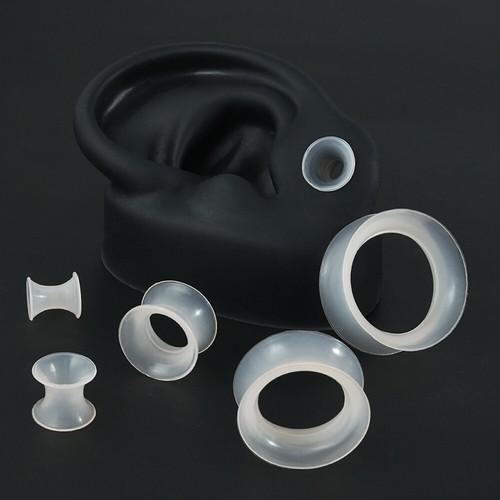 5 Pairs Flexible Silicone Double Flared Ear Flesh Tunnels Ear Plug Stretchers - Picture 22 of 33