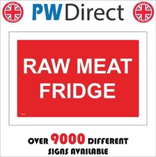 SIGN RAW MEAT FRIDGE GG143 KITCHEN RESTUARANT FOOD POISONING CONTAMINATE