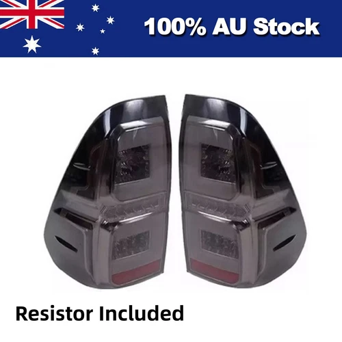 LED Smoked Black Rear Tail Lights for Toyota Hilux SR5 SR N80 Dual Cab 2015-On
