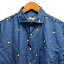 Johnnie-O NEW Men's Size Medium Chappy S/S Blue Cotton/Viscose Hula Girls Shirt