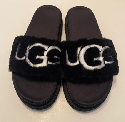 UGG WOMEN'S LATON GENUINE SHEARLING SLIDE SANDALS