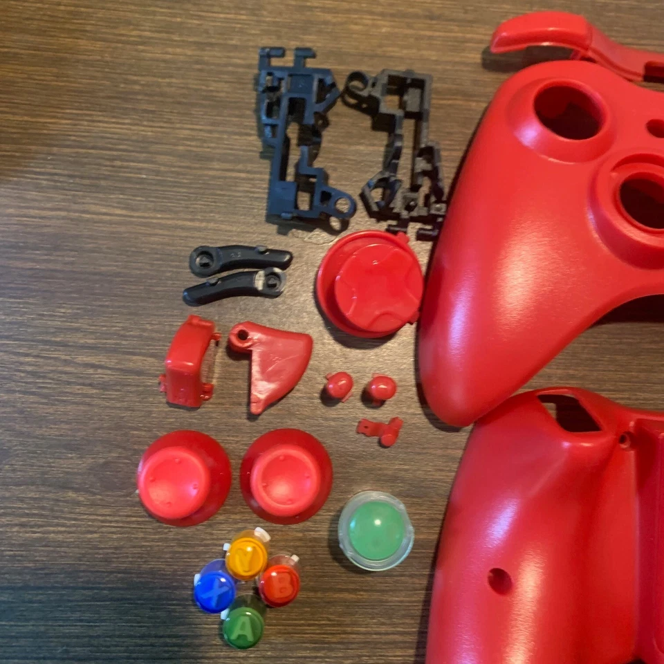Microsoft Xbox 360 Controller Full Replacement Shell Cover Buttons Parts Red - Image 4 of 4