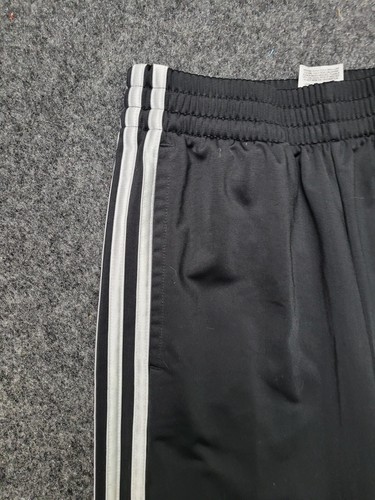 Adidas Pants Youth Medium Black White Athletic Tapered Lightweight 3 Stripe - Picture 4 of 14