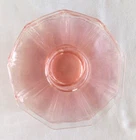 RARE VTG INDIANA "ARTURA" ART DECO PINK DEPRESSION GLASS B&B PLATES set of 4