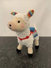 FAO Swartz Llama Alpaca 14" Plush White Toy Light Up Ringing Stuffed Animal