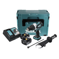 Makita Dhp 458 Rfj Akku Schlagbohrschrauber + 2X Akku 3,0 Ah + Lader + Makpac