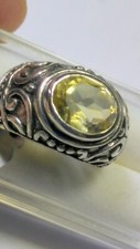 CHARMING NATURAL CITRINE IN.925 STERLING SILVER RING IN SIZE 7.5-7.75 