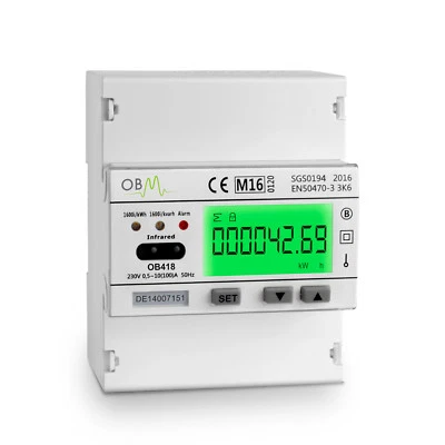 OWEN BROTHERS METERING UK Owen Brothers Metering OB418 Multi-Function S/PH 100A MID Renewables PV Meter