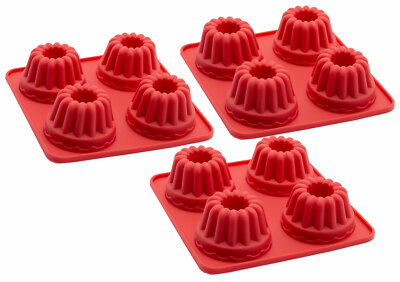 3er Set Mini Gugelhupfformen aus Silikon Silikonform Silikon Backform 