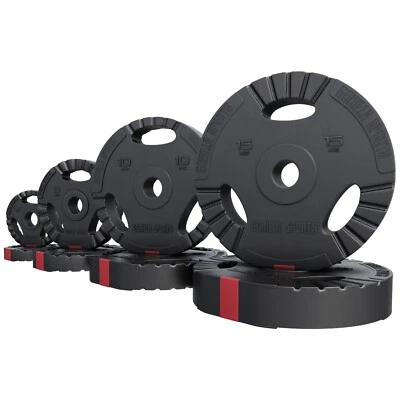 GORILLA SPORTS® Hantelscheiben 50mm Olympia Gewichte Gewichtsscheiben Gripper