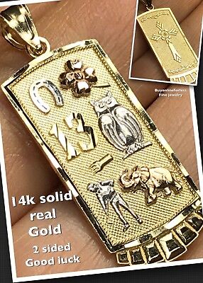 Ice on Fire Jewelry 10k Yellow Gold Lucky Charm Elephant Animal Pendant Necklace with Polished Finish 