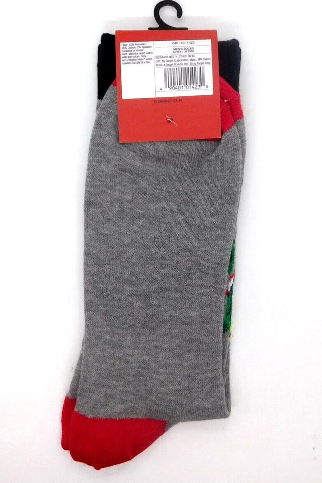 Socks Christmas Cactus Mossimo Mens 6-12 Crew Lights Holiday 1 Pair Southwest - Image 3 of 4