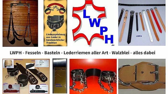 Exklusives blaues Designer-Lederhalsband mit Nieten & Rollschnallen-Verschluss - Bild 3 von 4