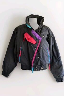 Vtg 90s Europa Helly Henson Puffy Ski Jacket 80 s Retro Grunge Zip Womens Size 8