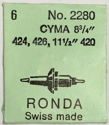 NOS New 6 Pcs Cyma 424 426 420 Ronda 2280 Eje de Volante Balance Staff Asse