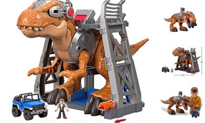  Imaginext Jurassic World Dinosaur Toy, T. rex with Lights & Owen Grady 