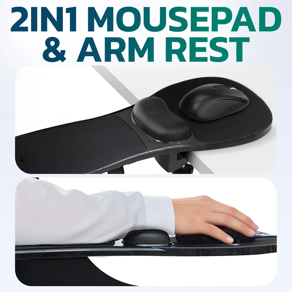 Purely 5920 Ergonomic Arm Rest Mouse Pad for Desk & Chair, Black - Image 2 of 4
