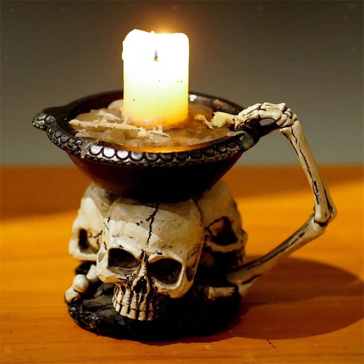 Skull tea light on sale holder