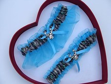 NEW Mossy Oak Turquoise Camouflage Camo Wedding Garter Prom Hunter Chick