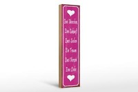Holzschild Spruch 10X46 Cm Zwei Menschen Herzen Eine Liebe Deko Schild