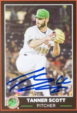 2019 Choice Norfolk Tides #10 Tanner Scott Rookie Baltimore Orioles AUTO SIGNED