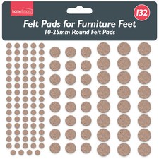 132 Felt Pads Self Adhesive Sticky Furniture Floor Chair Legs Scratch Protectors