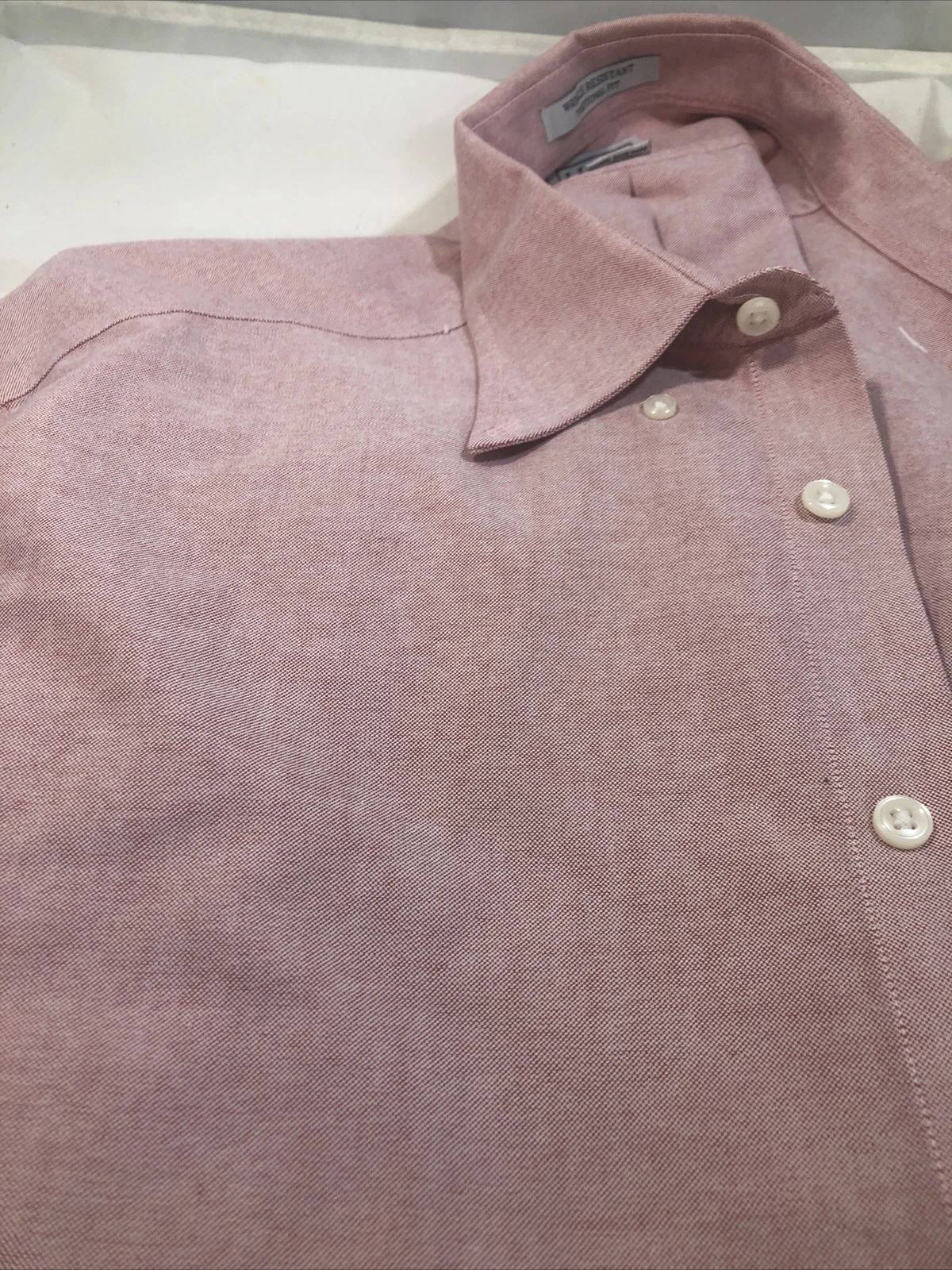 L.L. Bean Long Sleeve Button Up Shirt Pink Mens Large 44 chest Cotton