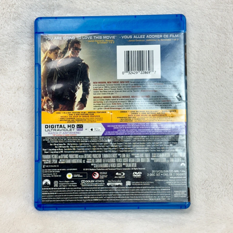 Terminator Genisys 2015 Blu-Ray Sci-Fi/Action Arnold Schwarzenegger Emilia Clark - Image 2 of 2