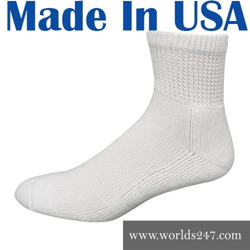 USA QUALITY 6 PAIR WHITE MEN'S DIABETIC ANKLE SOCKS KING SIZE 1315
