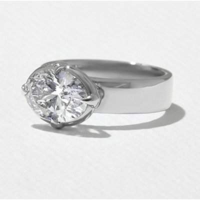 Black Friday Sale 18k White Gold 2.00 Ct IGI Lab Created Oval Cut
