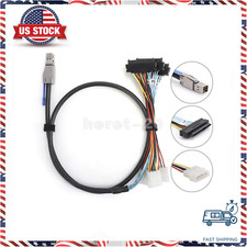 External Hard Disk Drive Cable Mini SAS SFF-8644 to 4 SFF-8482 Server Cord 1M