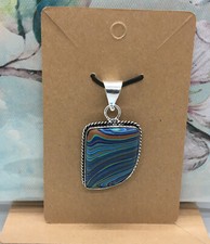 2  Rainbow Calsilica Gemstone Pendant  Bail 925 Silver Plated Handmade 3129