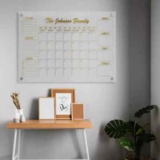 Acrylic Wall Calendar Family Planner Monthly Weekly Calendar  Dry Erase Board