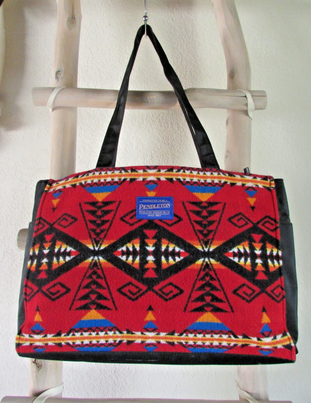 PENDLETON BLACK NYLON CANVAS MULTI NATIVE WOOLEN … - image 1