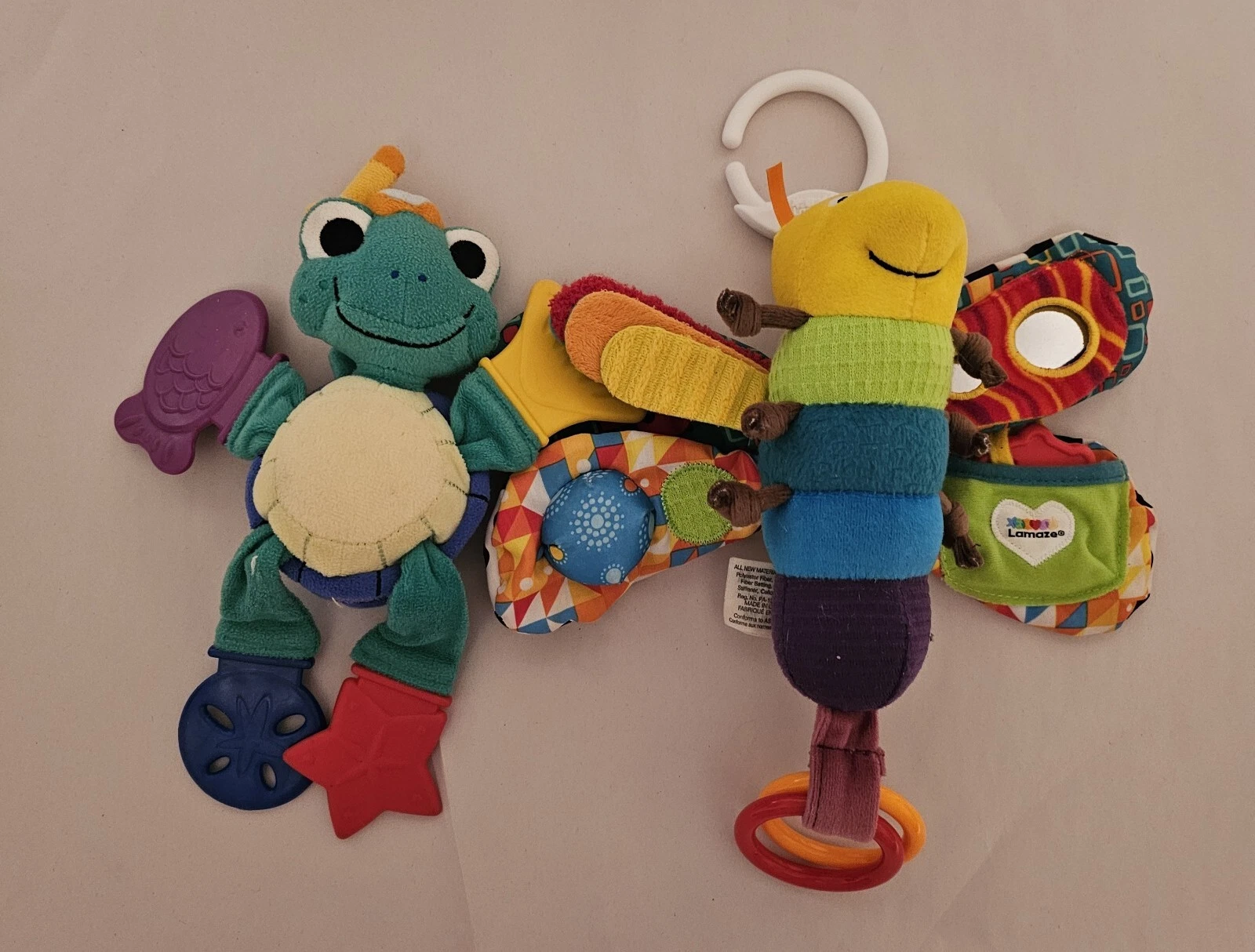 2 Baby Infant Toys Lamaze Butterfly & Baby Einstein Teether